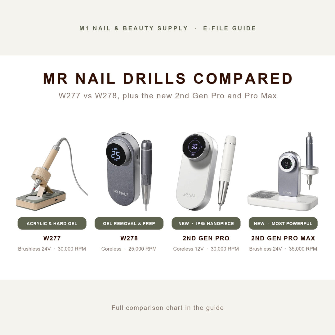 Mr Nail nail drills compared: W277, W278 and the new 2nd Gen Pro and Pro Max