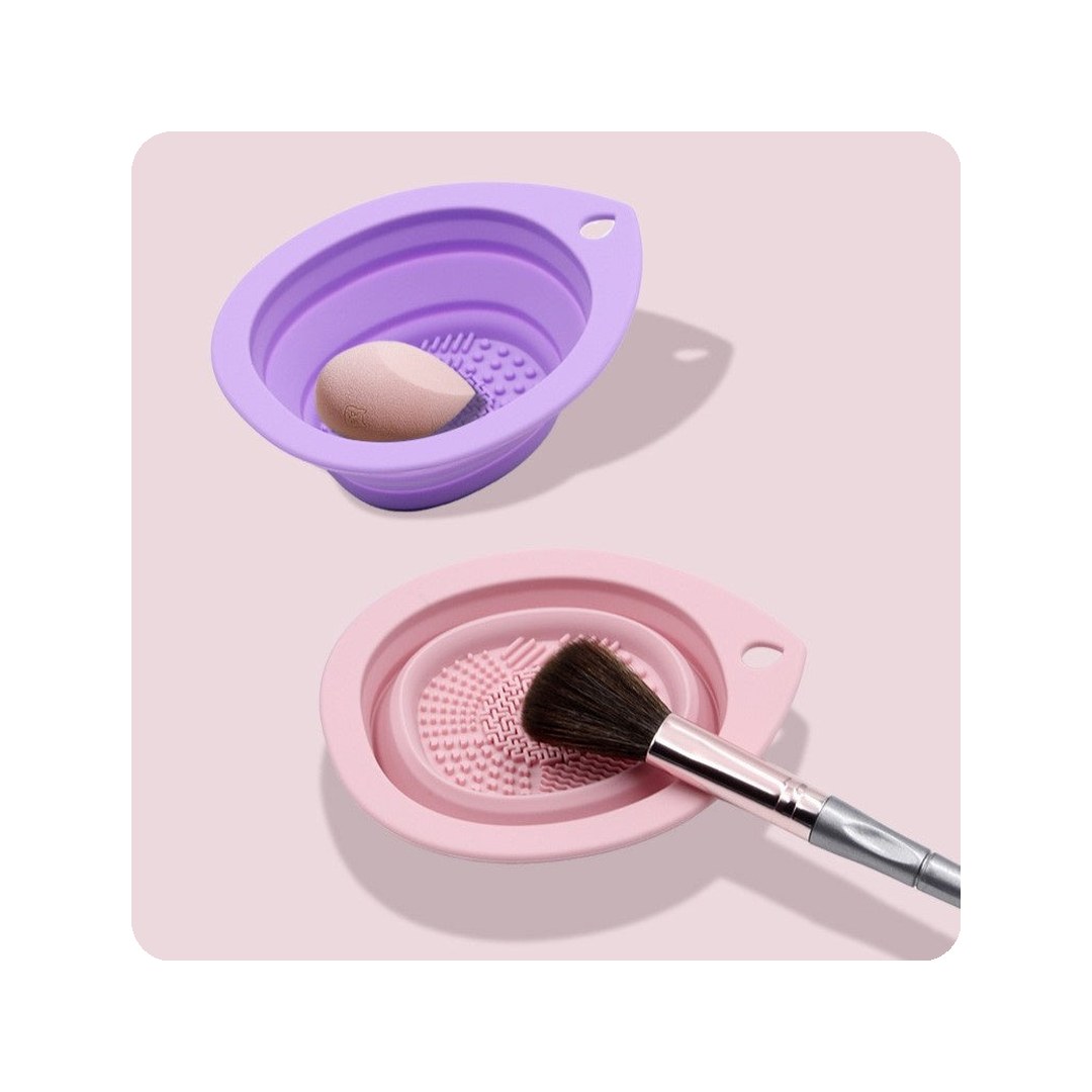Beauty category: Foldable Silicone Makeup Brush Cleaning Bowl