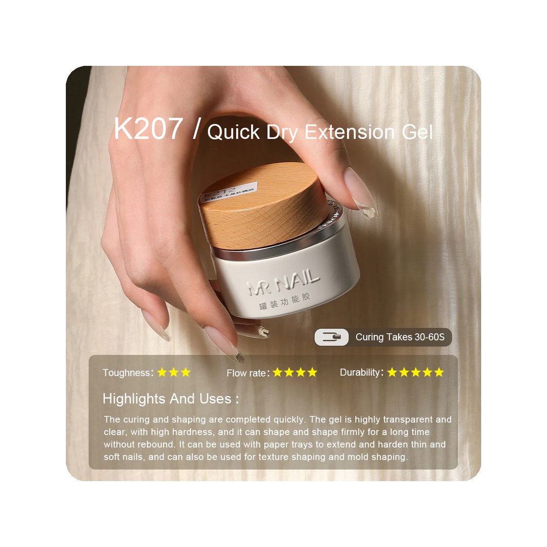 Extension Gel category: Mr Nail Jar Quick Cured Extension Gel 二代速干延长胶 K207 30g