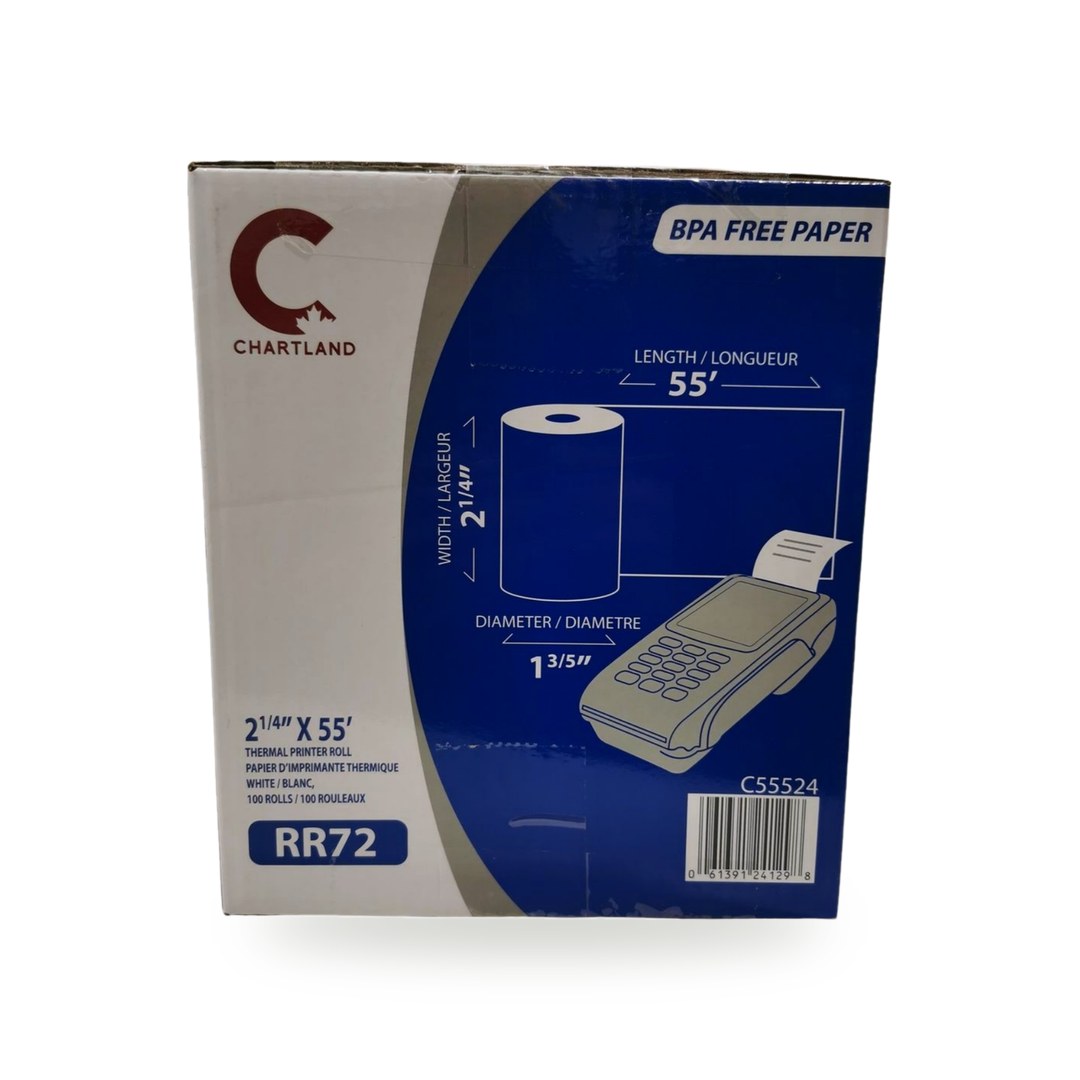 Thermal Printer Roll category: Chartland Thermal Printer Roll 100 Rolls/Case