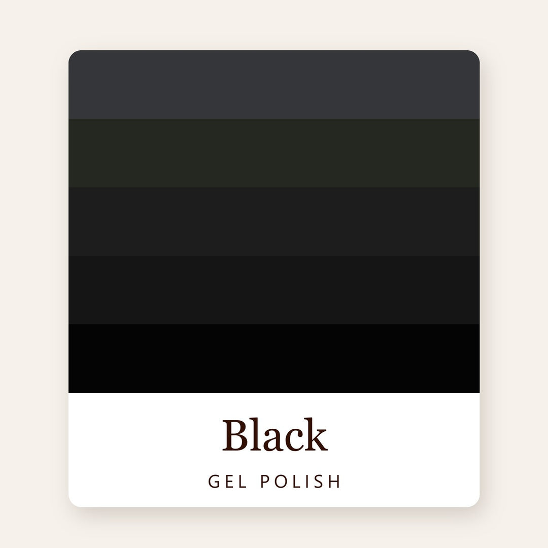 Black Gel Polish: shade range at M1 Nail & Beauty Supply