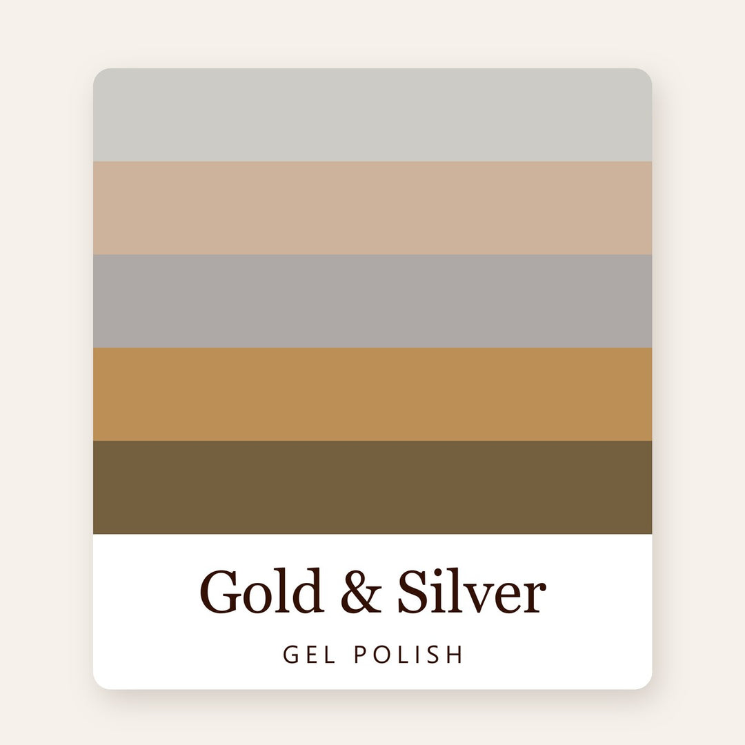 Gold & Silver Gel Polish: shade range at M1 Nail & Beauty Supply
