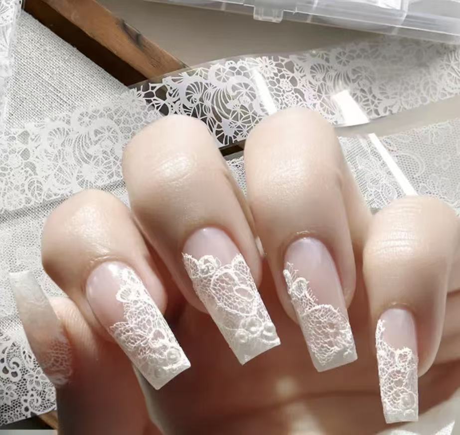 Black &amp; White Lace Foil Transfer Roll Sticker 10rolls/Box