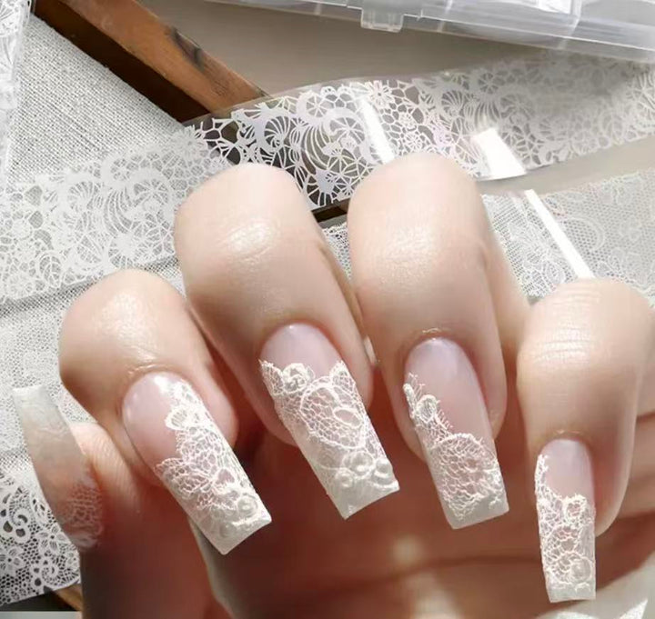 Black &amp; White Lace Foil Transfer Roll Sticker 10rolls/Box