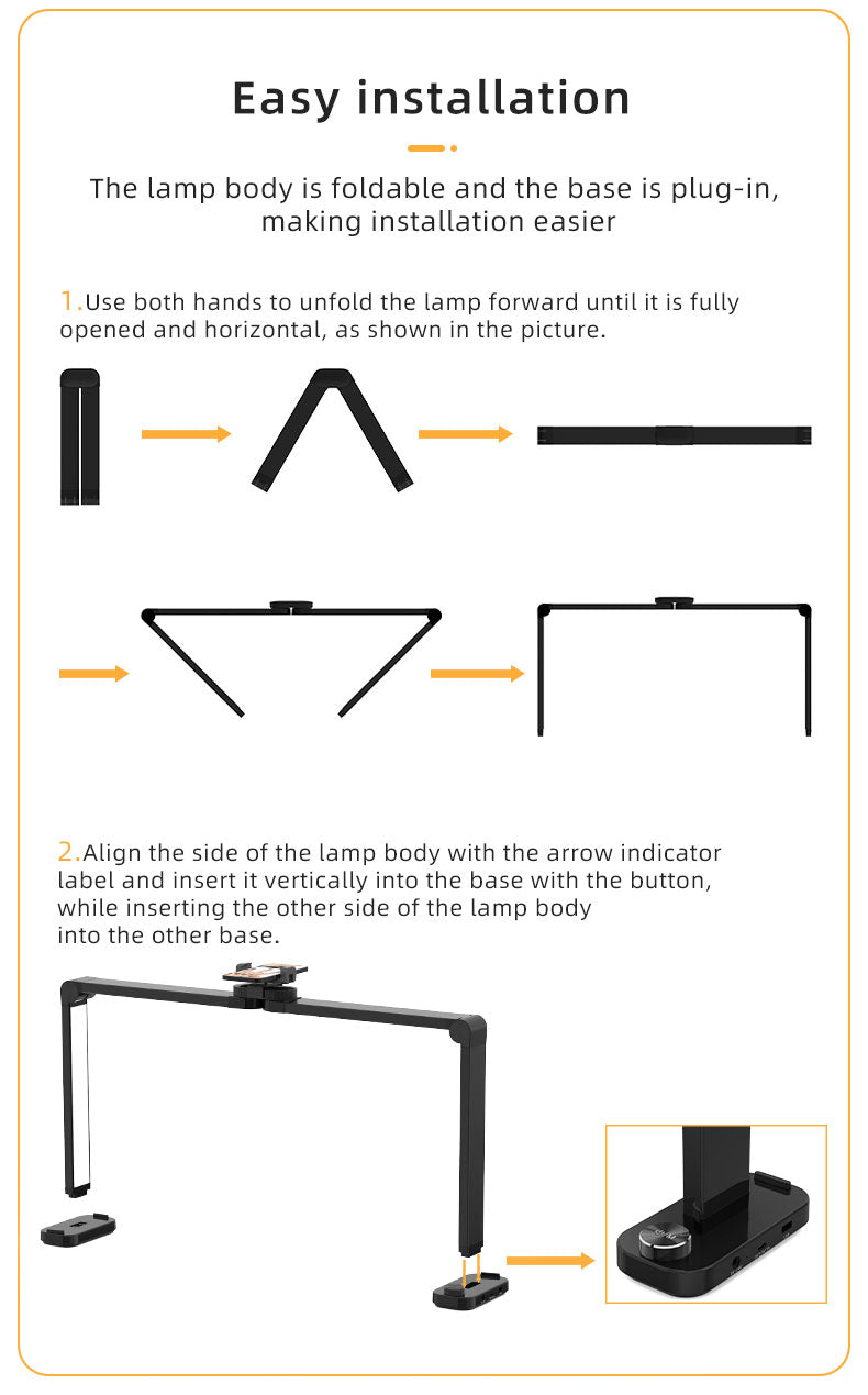 F-800E Manicure Table Foldable LED Square Lamp