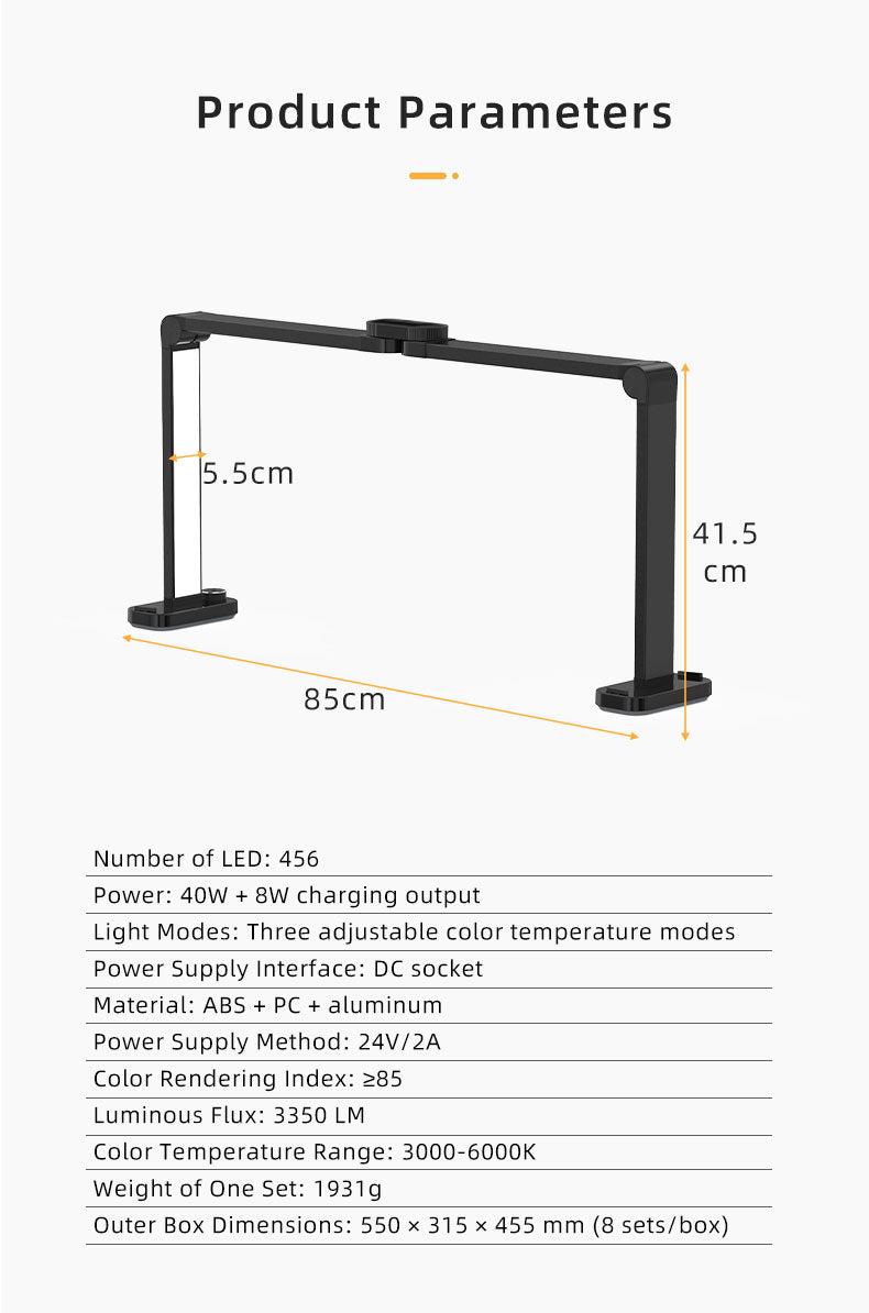 F-800E Manicure Table Foldable LED Square Lamp