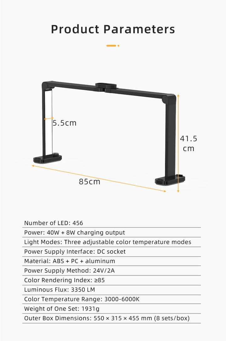 F-800E Manicure Table Foldable LED Square Lamp