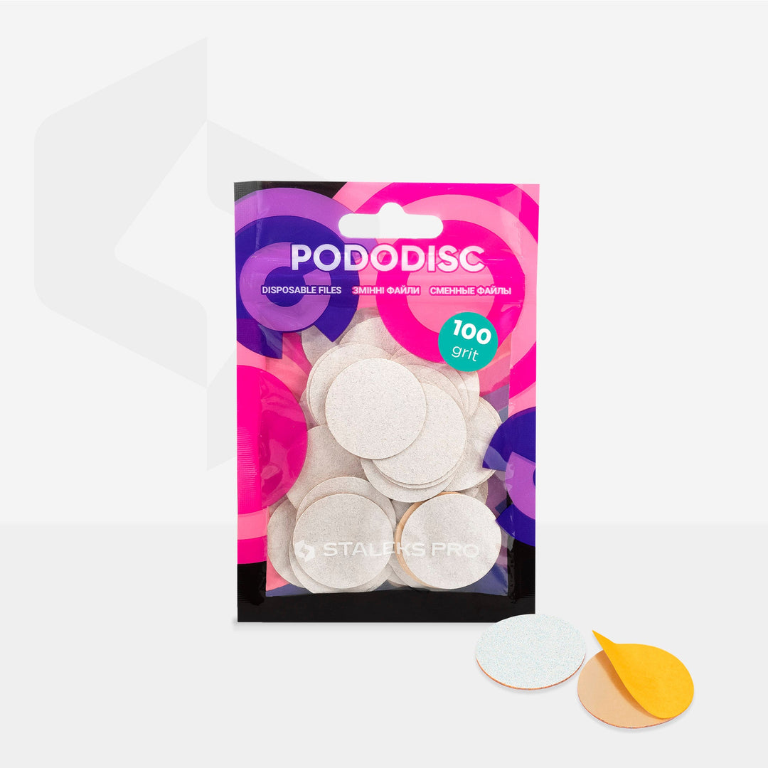 Staleks Pro L White Refill Pads for Pedicure Disc Pododisc 50 pcs PDF-25 - 80 grit PDF-25-80w