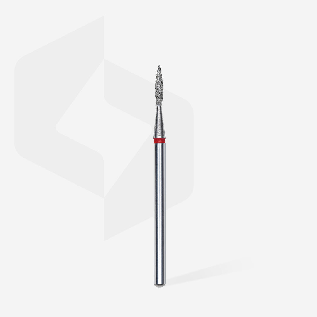 Staleks Diamond Nail Drill Bit Pointed Flame - Red 1.6/8 mm