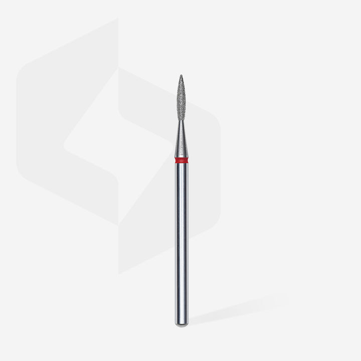 Staleks Diamond Nail Drill Bit Pointed Flame - Red 1.6/8 mm