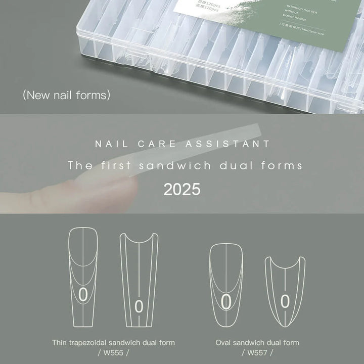 Mr Nail Sandwich Nail Extensions-Dual Forms - W559 Short Square (240pcs)