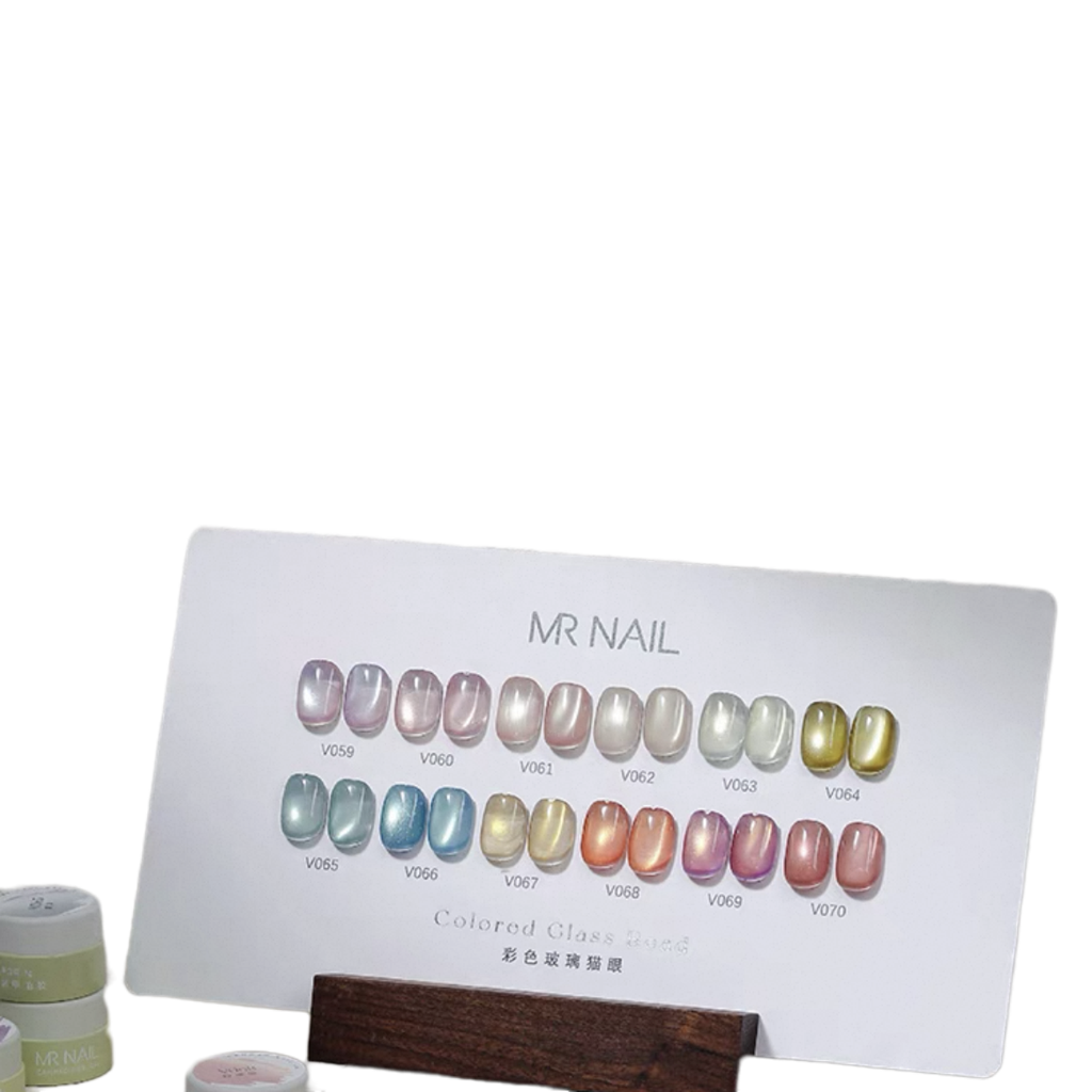Mr Nail Colored Glass Bead Cat Eye Collection 彩色玻璃 (12 Colors)