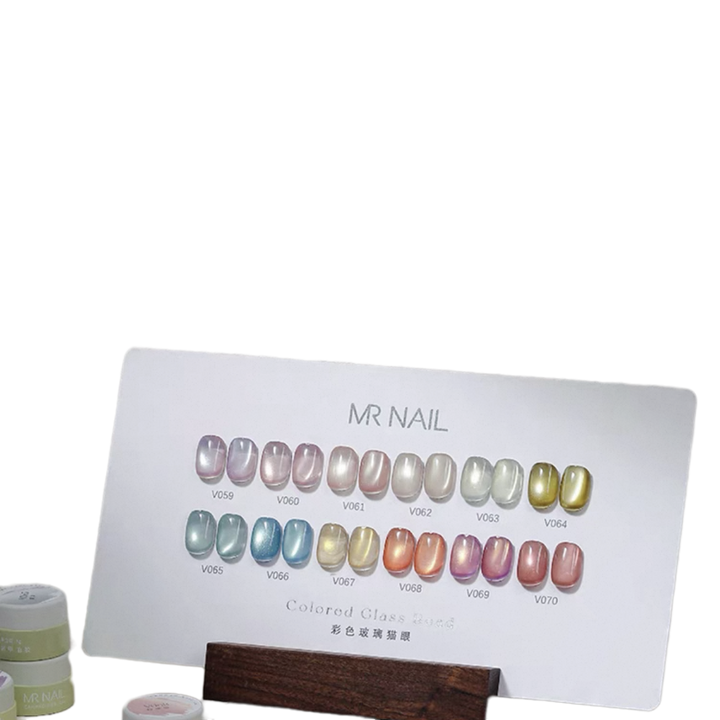 Mr Nail Colored Glass Bead Cat Eye Collection 彩色玻璃 (12 Colors)