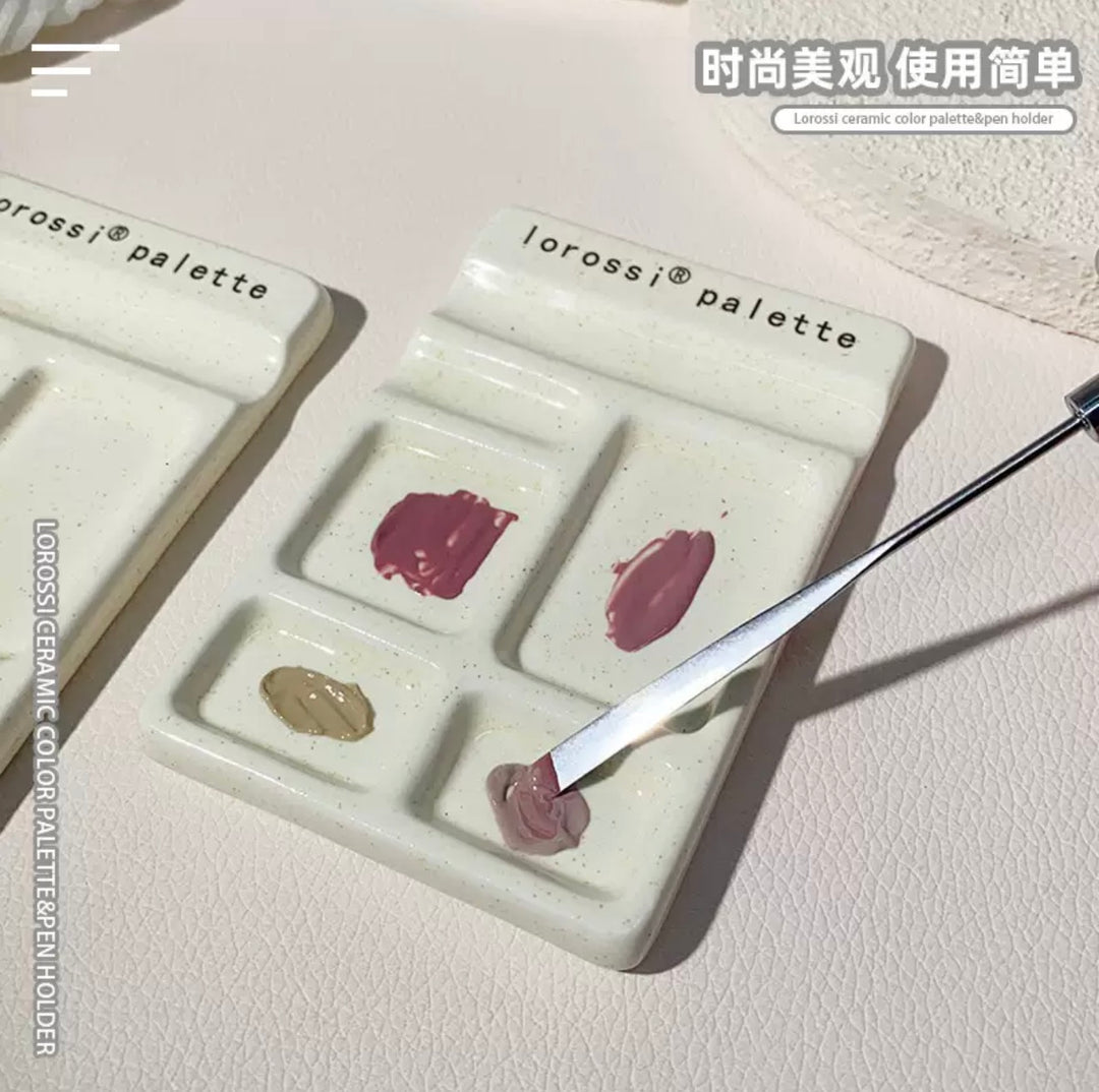 Lorossi Ceramic Color Palette &amp; Pen Holder