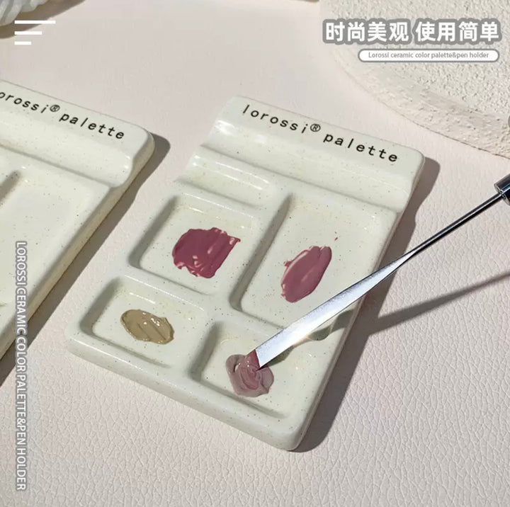 Lorossi Ceramic Color Palette &amp; Pen Holder