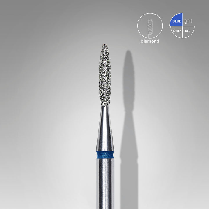 Staleks Diamond Nail Drill Bit Pointed Flame - Blue 1.6/8 mm
