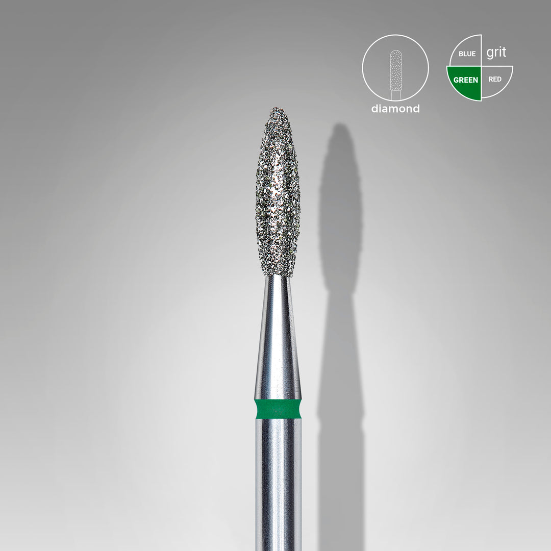 Staleks Diamond Nail Drill Bit Flame - Green 2.1/8 mm