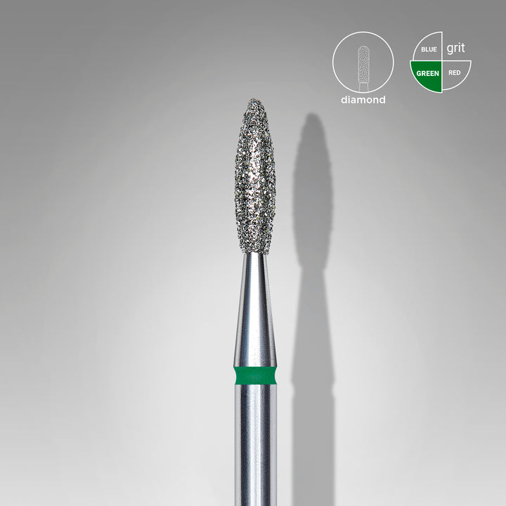 Staleks Diamond Nail Drill Bit Flame - Green 2.1/8 mm