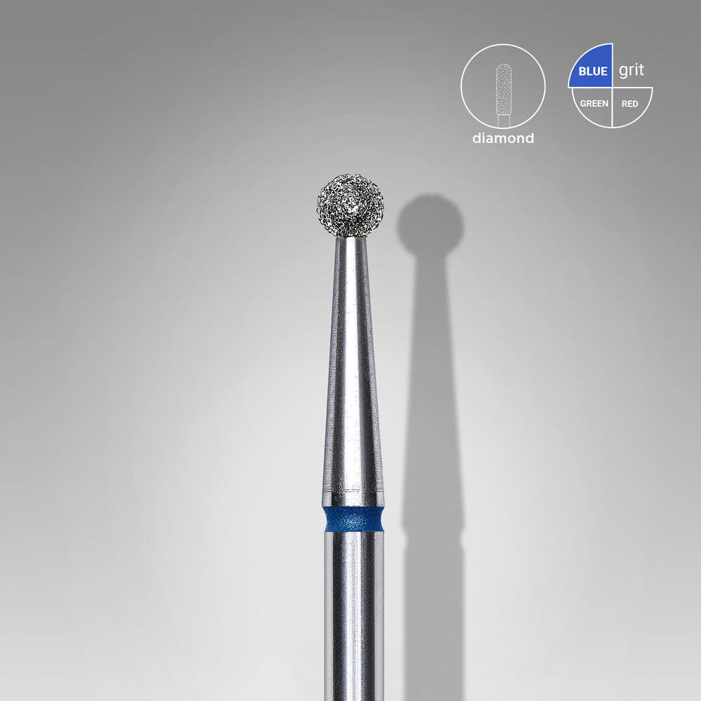 Staleks diamond nail drill bit, ball 2.5mm, blue medium grit (view 2)