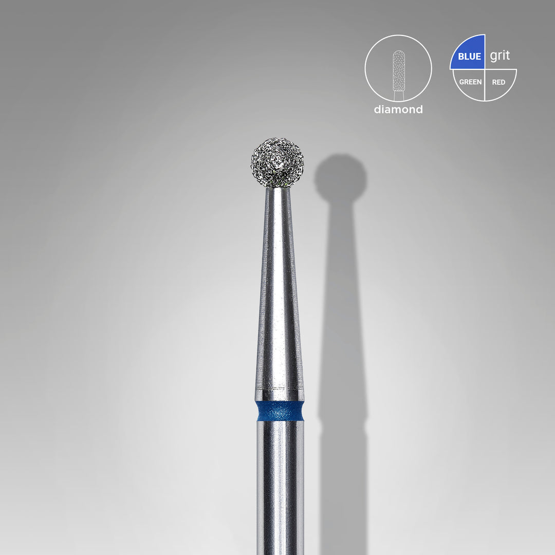 Staleks Pro Expert Diamond Nail Drill Bit Ball - Blue - 2.5 mm