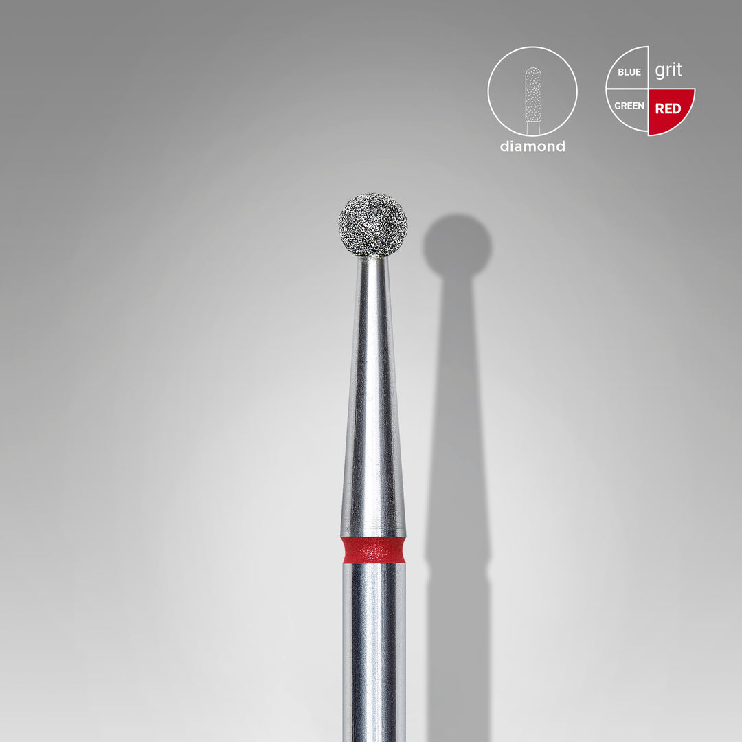 Staleks Pro Expert Diamond Nail Drill Bit Ball - Red - 2.5 mm