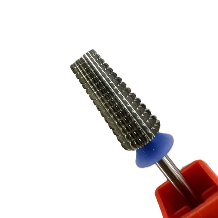 ONME M 862 5-in-1 tapered barrel carbide nail drill bit, close-up of the head