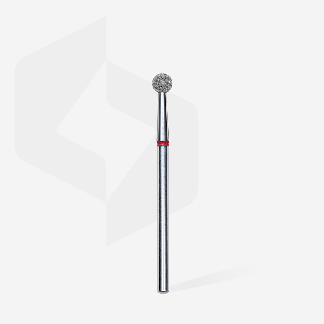 Staleks Pro Expert Diamond Nail Drill Bit Ball - Red - 4 mm