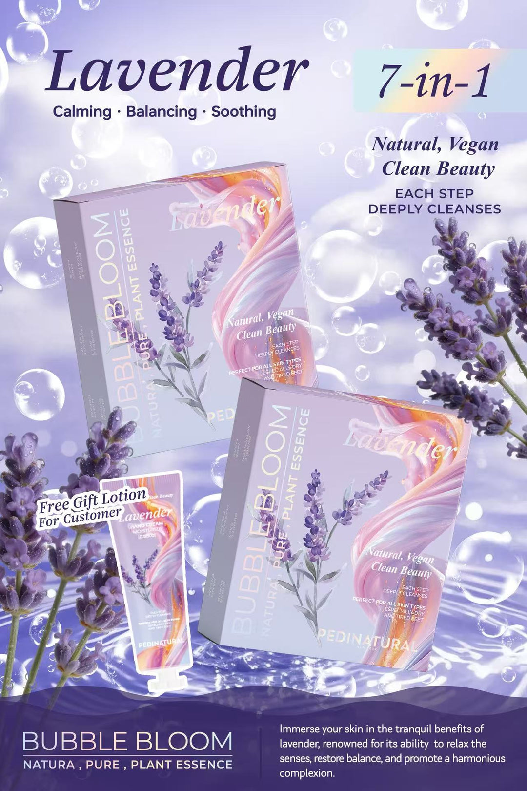 Pedinatural Bubble Bloom Spa Pedicure Kit 7in1 (36boxes/Case)