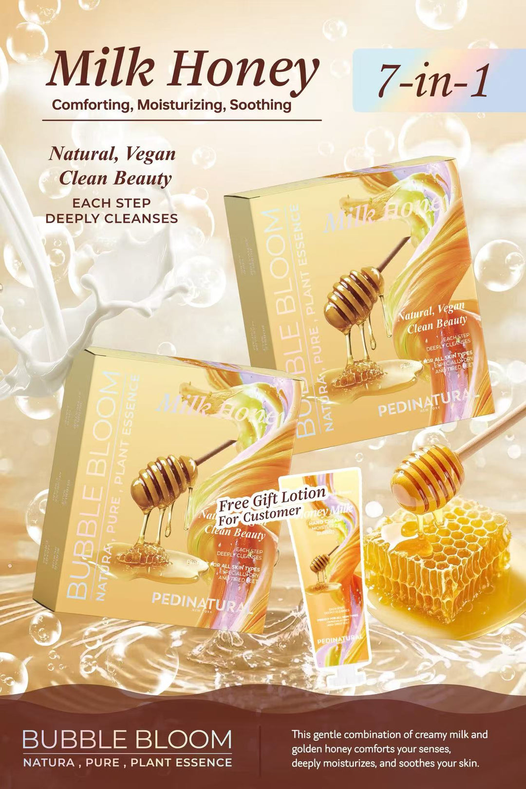Pedinatural Bubble Bloom Spa Pedicure Kit 7in1