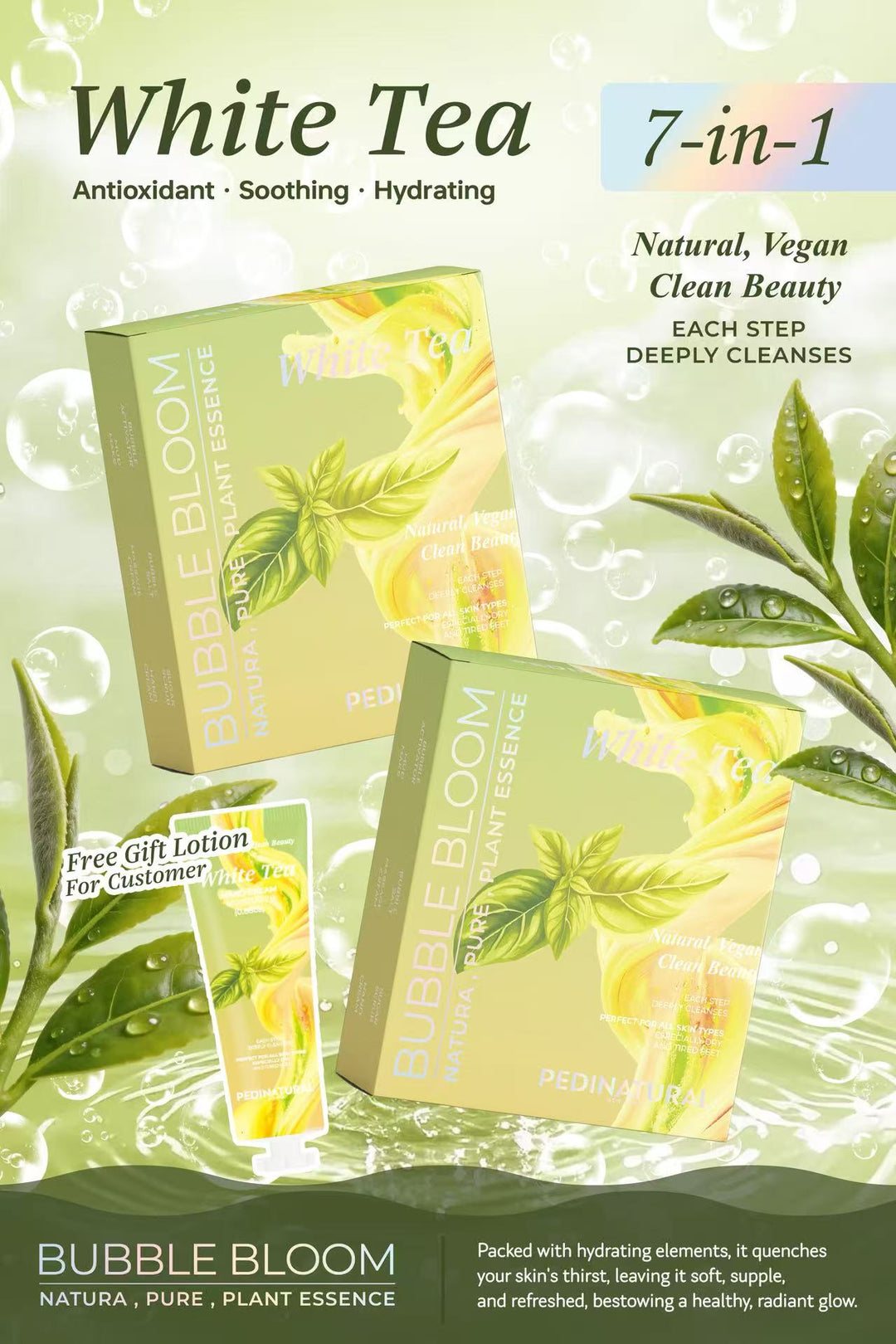 Pedinatural Bubble Bloom Spa Pedicure Kit 7in1