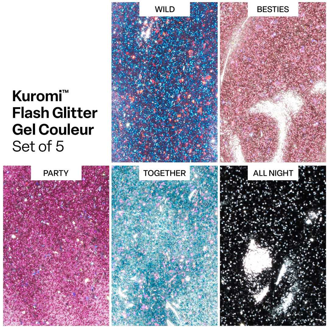 Aprés Kuromi™ Naughty and Nice Flash Glitter Gel Couleur (Set of 5)-10ml