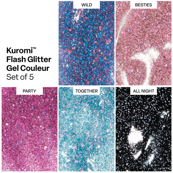 Aprés Kuromi™ Naughty and Nice Flash Glitter Gel Couleur (Set of 5)-10ml