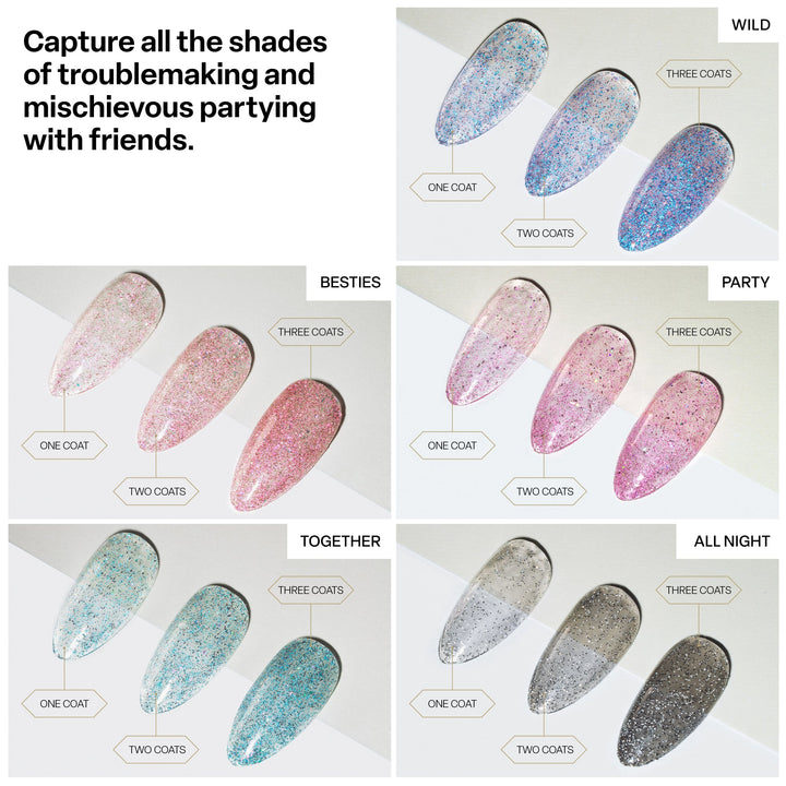 Aprés Kuromi™ Naughty and Nice Flash Glitter Gel Couleur (Set of 5)-10ml