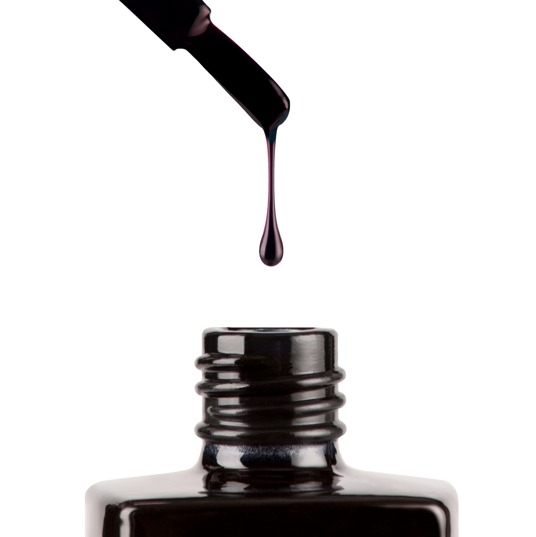 Aprés Gel Couleur HEMA &amp; TPO-free 324 Kohl Hearted - brush and bottle