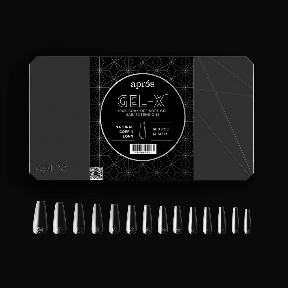 Aprés Gel-X® Natural Coffin Long Box of Tips - Pro (600pcs) - tips