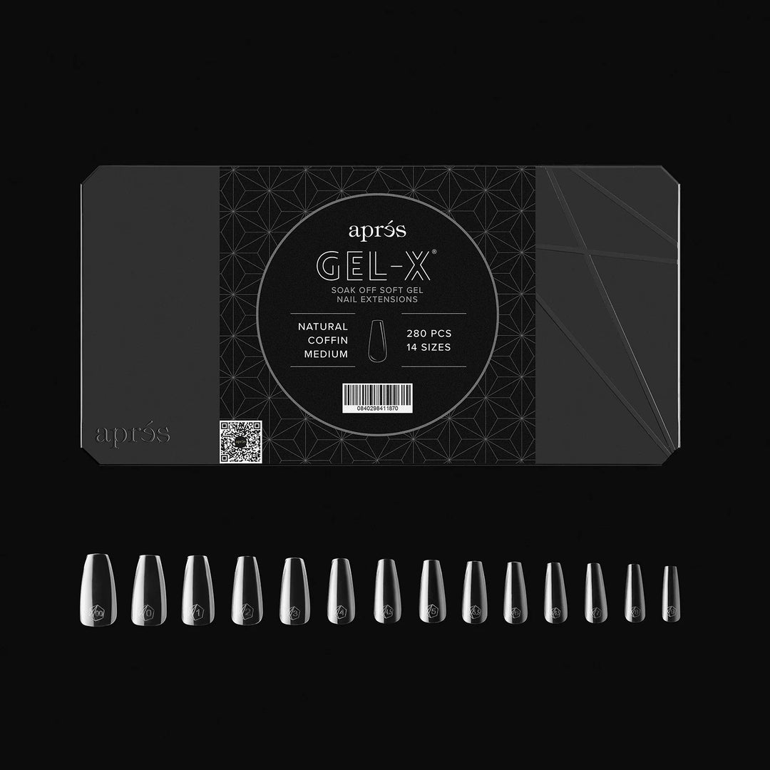 Aprés Gel-X® Natural Coffin Medium Box of Tips - Mini (280pcs) - tips