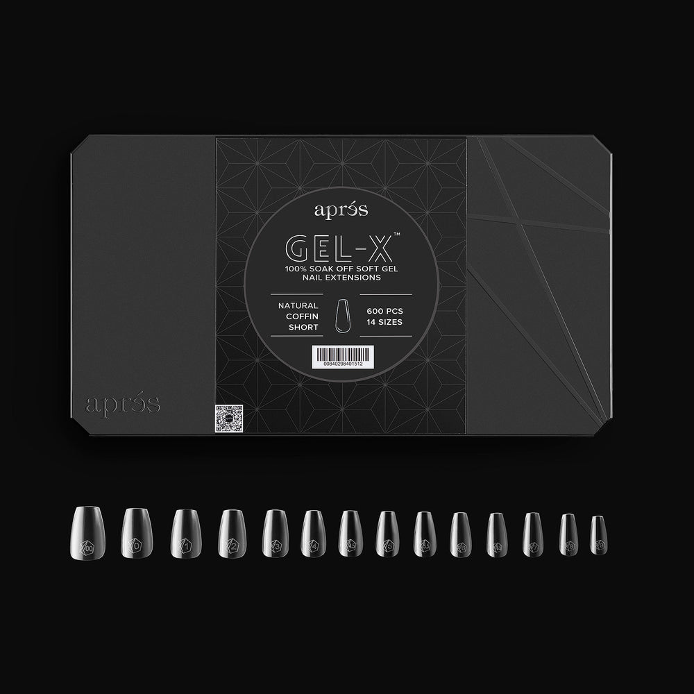 Aprés Gel-X® Natural Coffin Short Box of Tips - Pro (600pcs) - tips