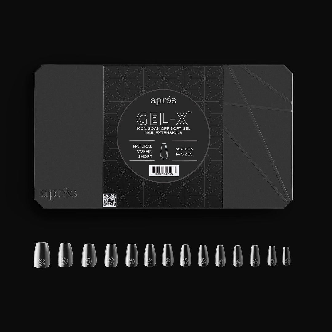 Aprés Gel-X® Natural Coffin Short Box of Tips - Pro (600pcs) - tips