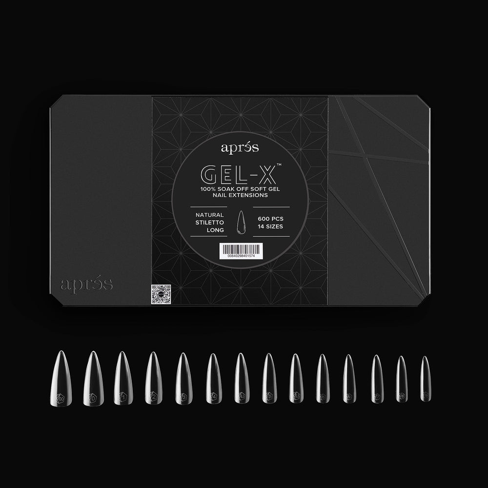 Aprés Gel-X® Natural Stiletto Long Box of Tips - Pro (600pcs) - tips