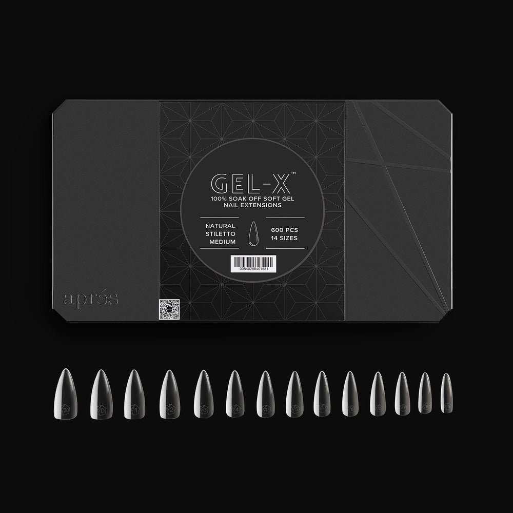 Aprés Gel-X® Natural Stiletto Medium Box of Tips - Pro (600pcs) - tips