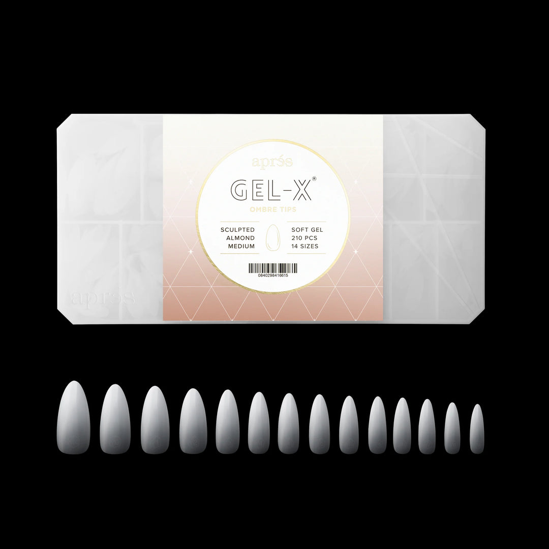 Aprés Ombré Gel-X® Sculpted Almond Medium Tip Box of Tips (210pcs) - box