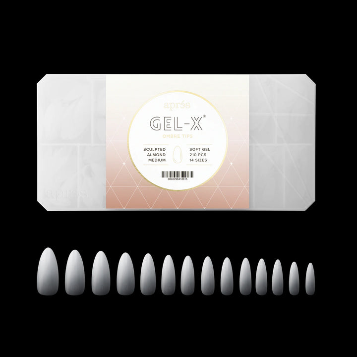 Aprés Ombré Gel-X® Sculpted Almond Medium Tip Box of Tips (210pcs) - box