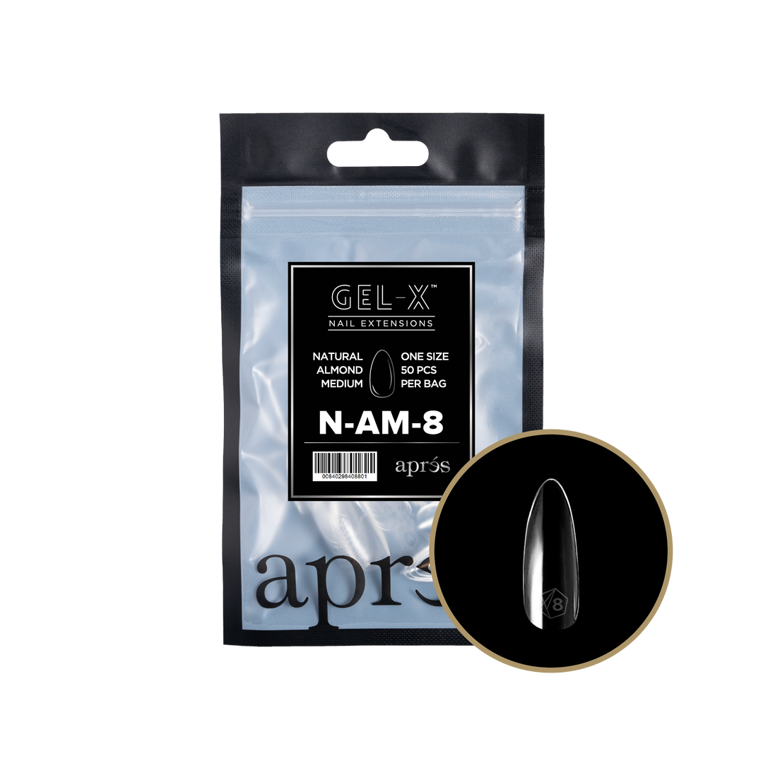 Aprés GEL-X® Natural Almond Medium Refill Bag (50pcs) - Size 8
