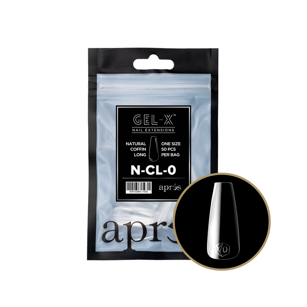 Aprés GEL-X® Natural Coffin Long Refill Bag (50pcs) - Size 0
