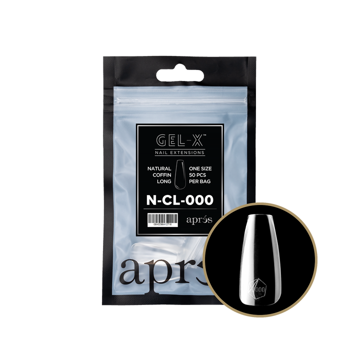 Aprés GEL-X® Natural Coffin Long Refill Bag (50pcs) - Size 000