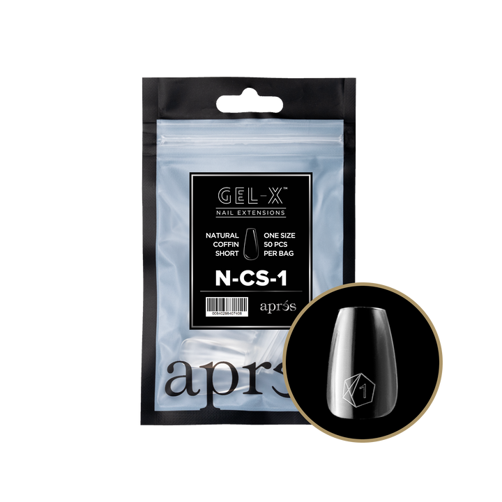 Aprés GEL-X® Natural Coffin Short Refill Bag (50pcs) - Size 1