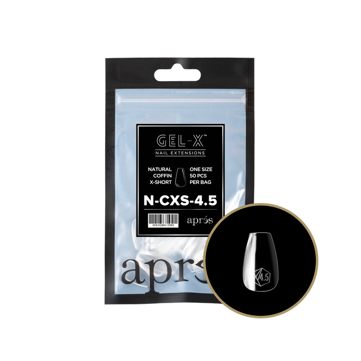 Aprés GEL-X® Natural Coffin Extra Short Refill Bag (50pcs) - Size 4.5