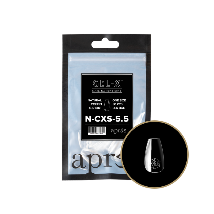 Aprés GEL-X® Natural Coffin Extra Short Refill Bag (50pcs) - Size 5.5