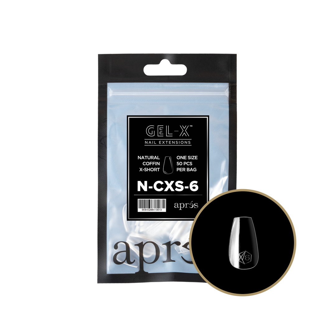Aprés GEL-X® Natural Coffin Extra Short Refill Bag (50pcs) - Size 6