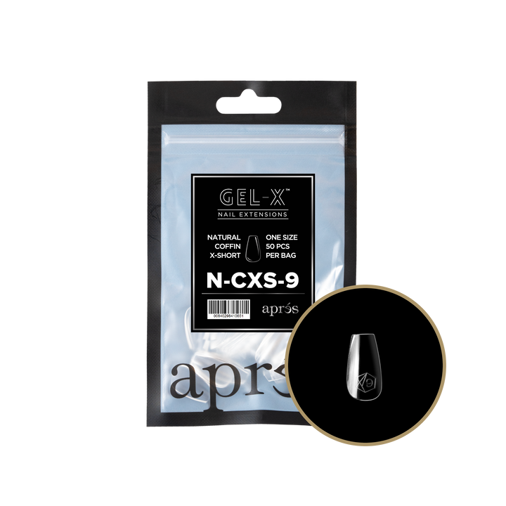 Aprés GEL-X® Natural Coffin Extra Short Refill Bag (50pcs) - Size 9